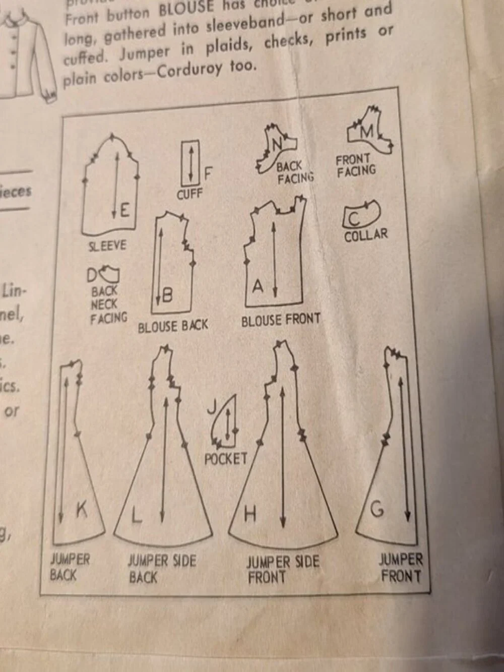 Advance 8102 dress & shirt sewing pattern
